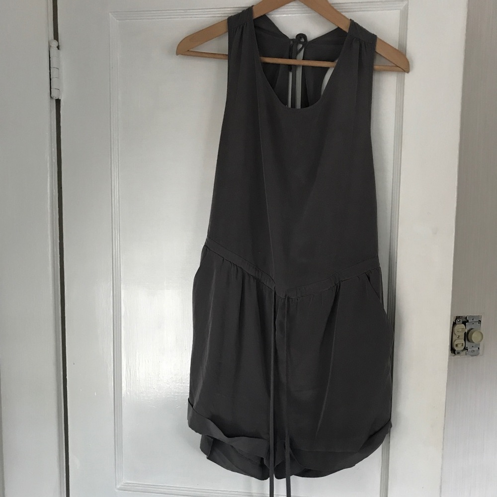 Gray silky romper