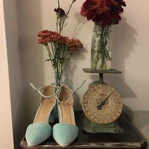 velvet ankle strap heels