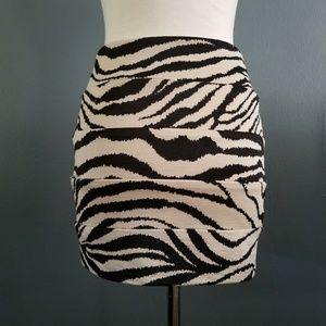 Gold and Zebra Print Skirt