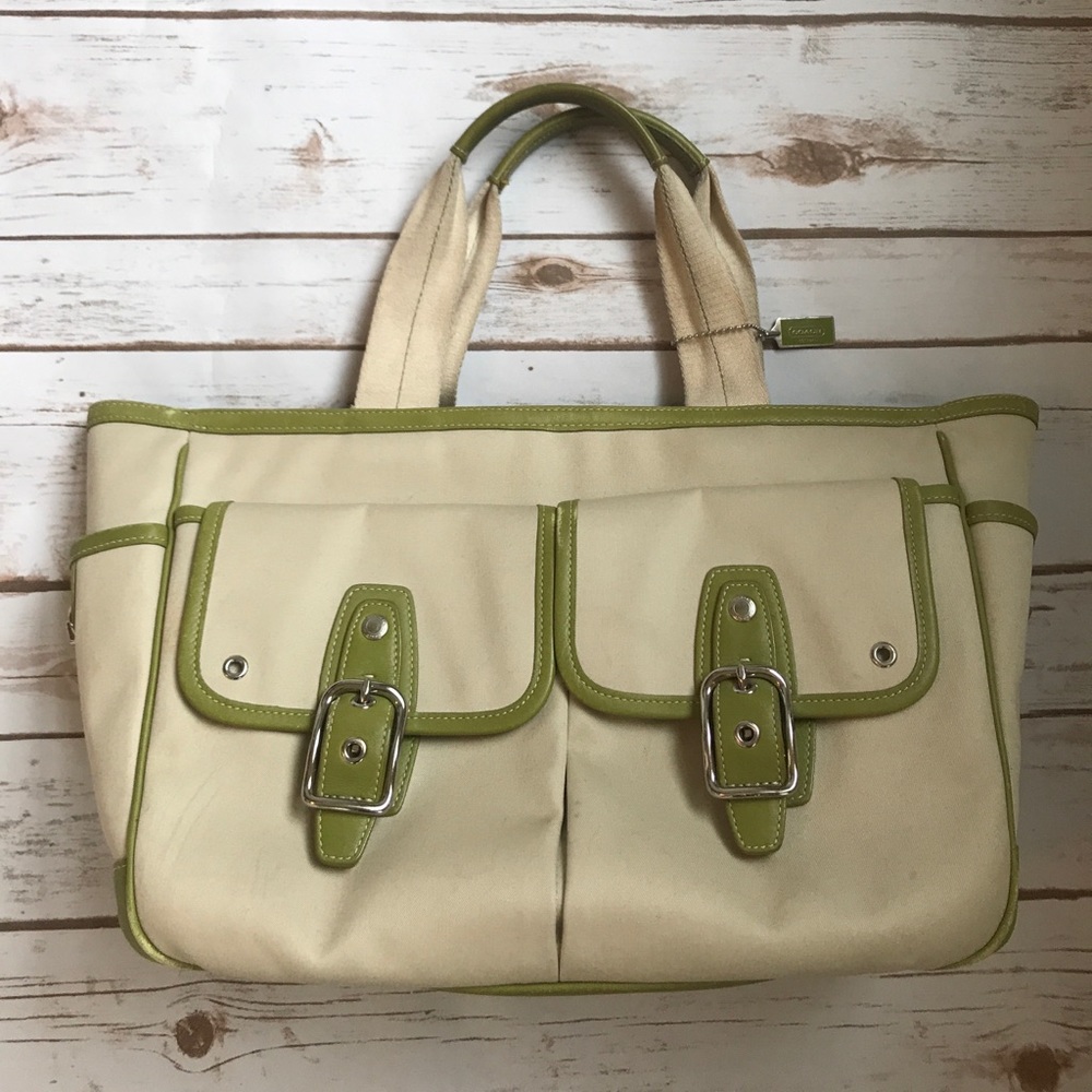 Authentic Coach Hampton Canvas Tote