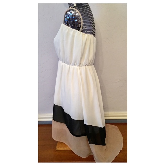 SOLD Papaya sexy strapless high/low dress, large - Picture 3 of 6