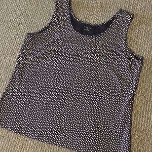 Lands' End Navy Blue and White Polkadot Tank Lands' End Navy Blue and White Polkadot Tank