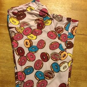 Lularoe Pink Donut Leggings TC major unicorn 🦄