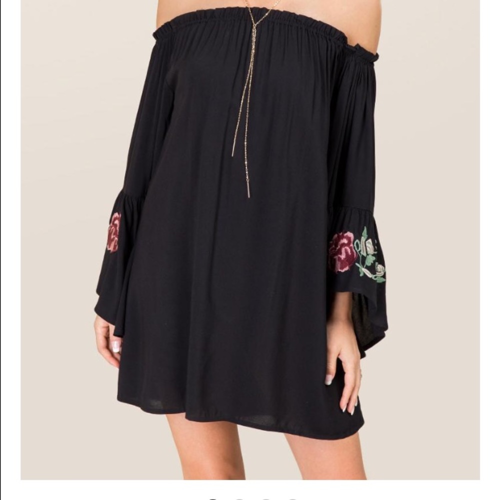 Black off the shoulder dress from Francesca's