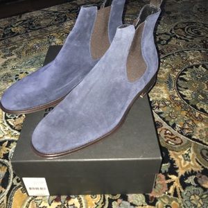 J Lindeberg Blue Suede Chelsea Boots