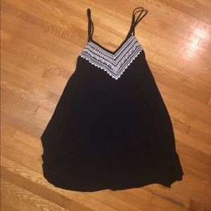 american eagle black embroidered dress