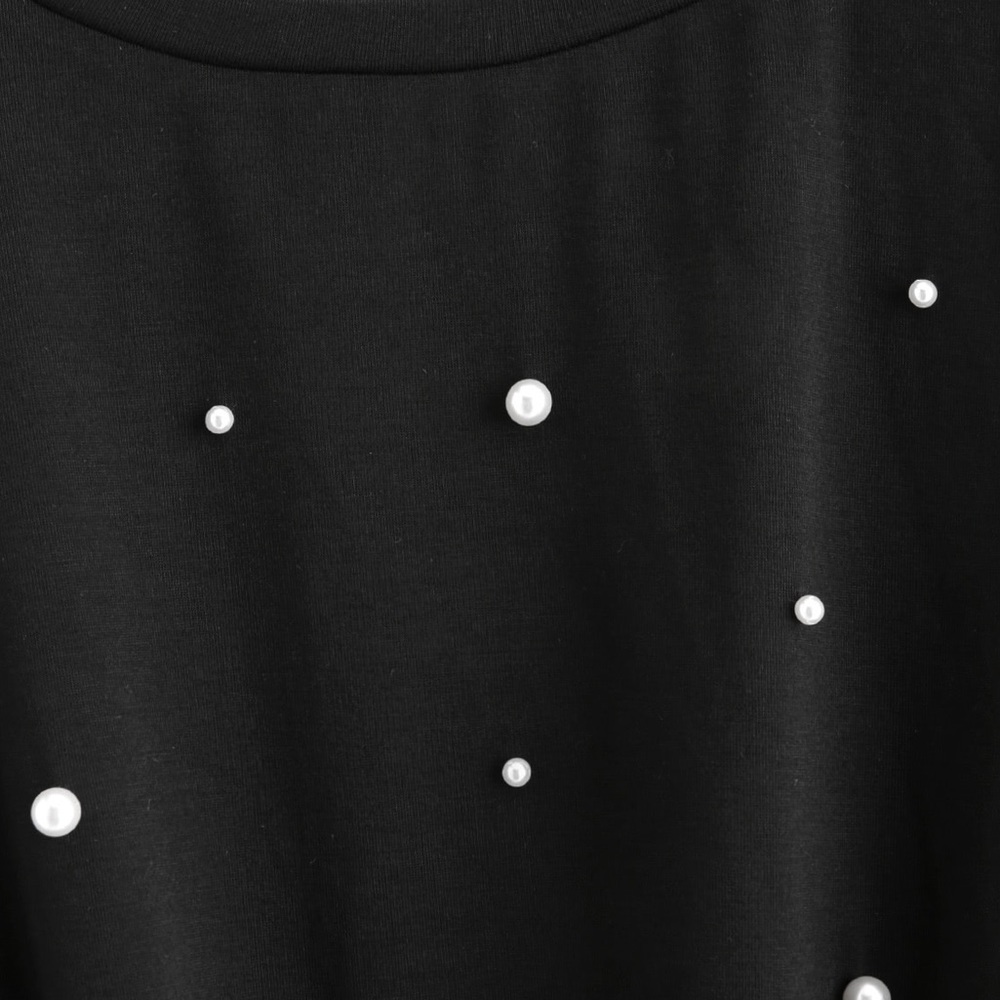 🆕HP🏆Scoop neck Pearl beaded tie front top - Picture 3 of 5