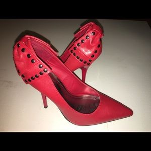 JustFab Red Stiletto Red Heels Size 5 1/2