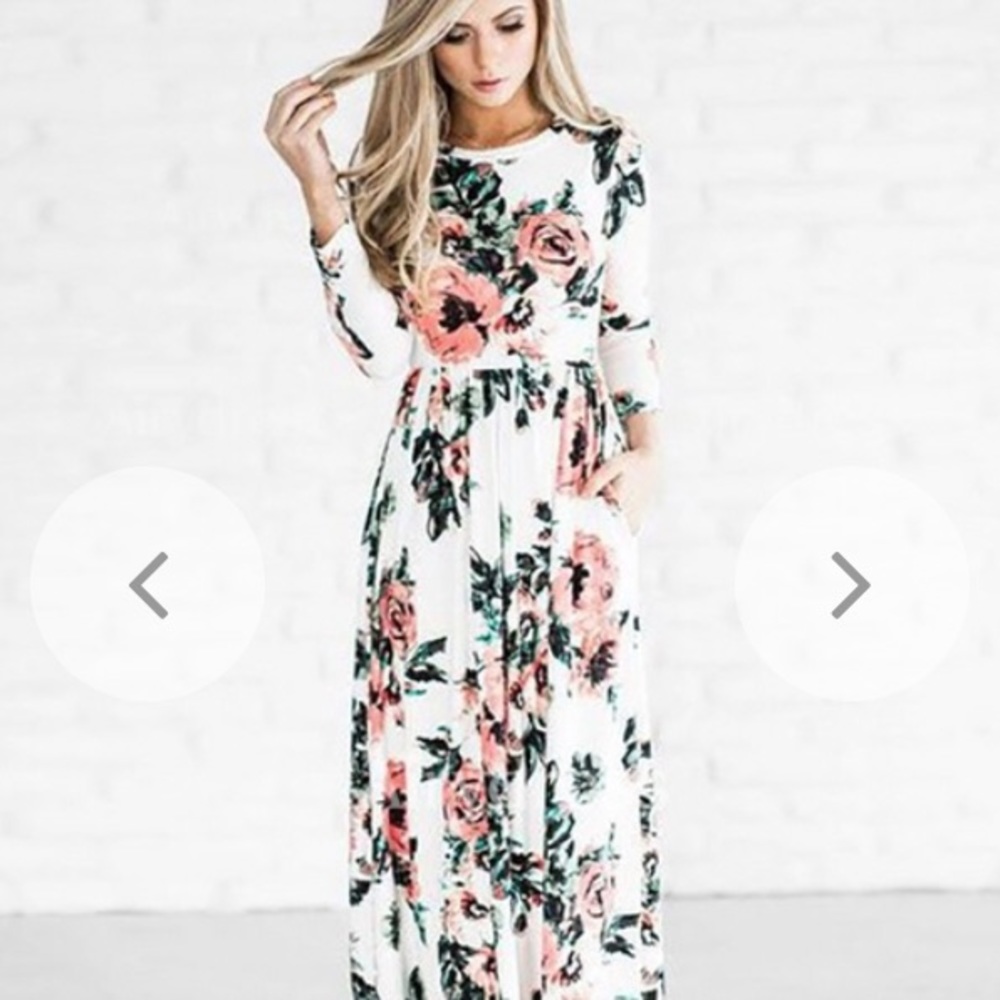 White floral maxi dress
