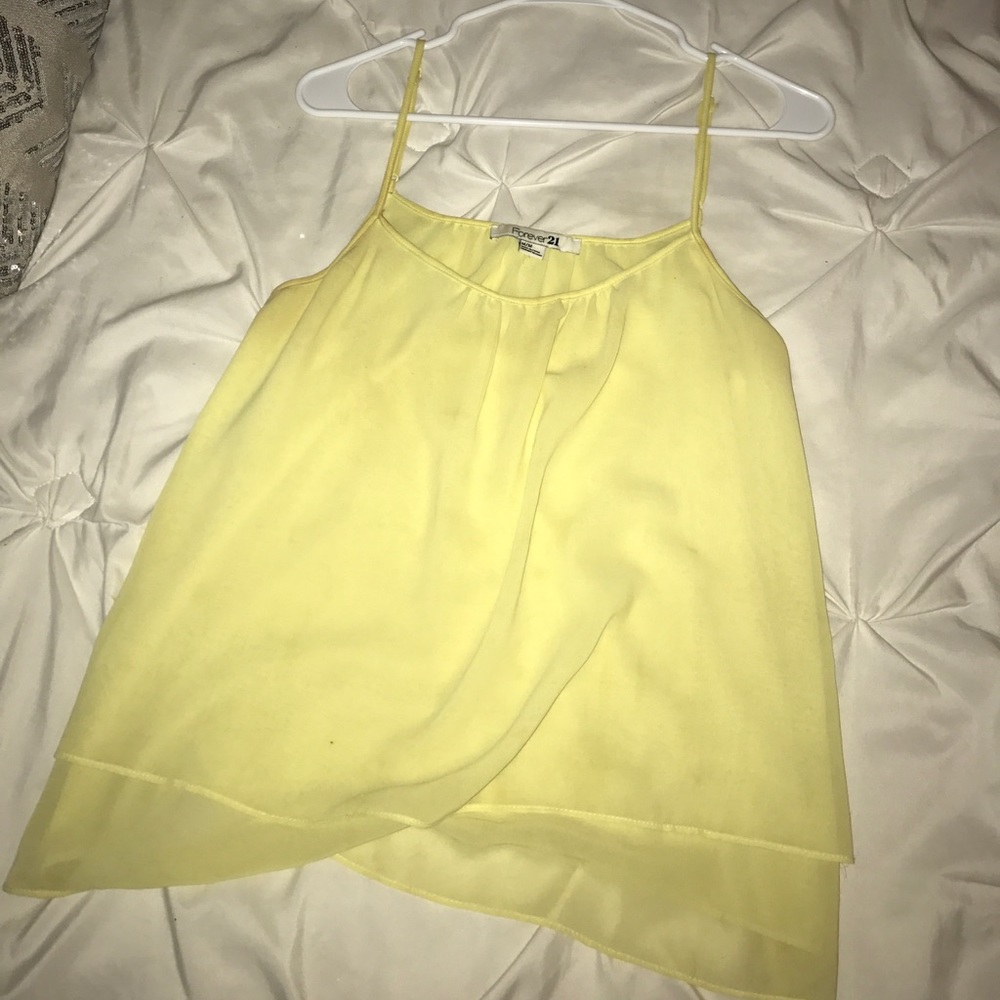 yellow tank top