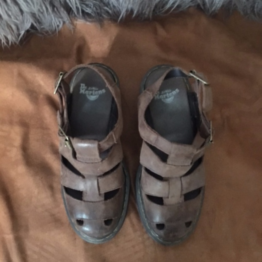 Dr. Martens brown leather healed sandals