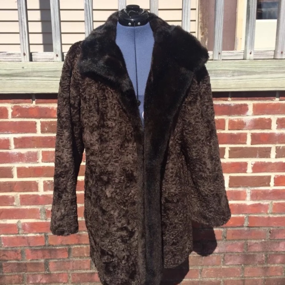 Vintage Dk Chocolate Russell Taylor Faux Fur Coat