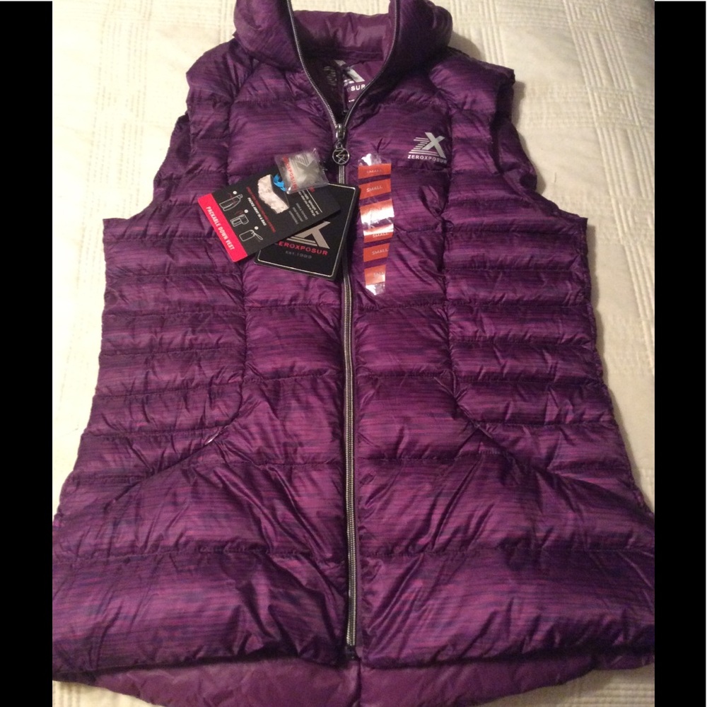 Down purple-blue blend vest.