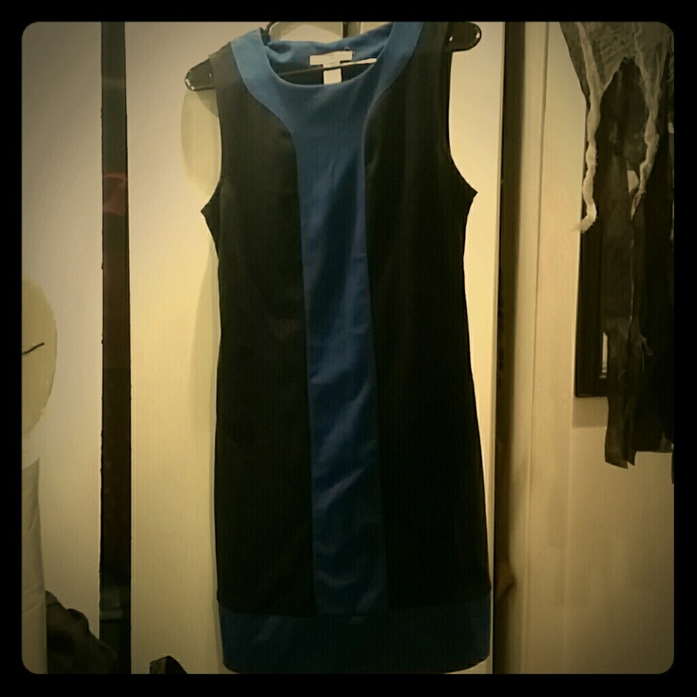 ☃️❄️ Mod Retro 60s Blue Colorblock Dress