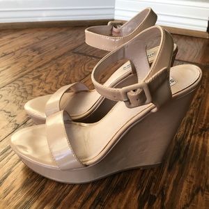 Steve Madden Prestine Nude Wedge Sandals
