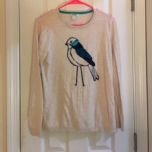 Cream sweater from Old Navy with bird design.