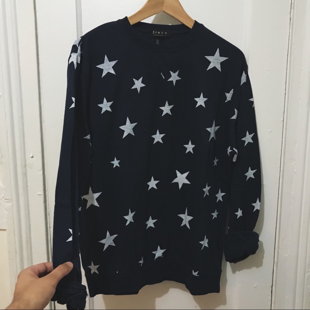 Forever21 Men’s Navy Star Crewneck