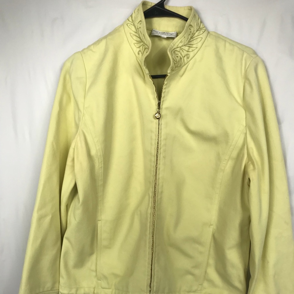 St John Sport Coat Medium Jacket Cotton Yellow