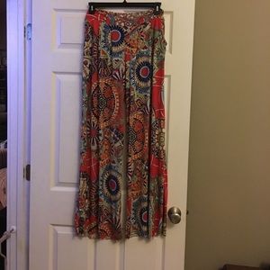 Zig Zag Stripe pleated palazzo pants