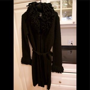 Frenchi XL Long Black Sweater Coat