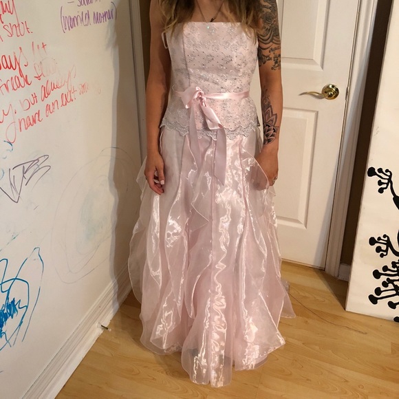 Pink Jessica McClintock formal dress- size 3/4 - Picture 6 of 8