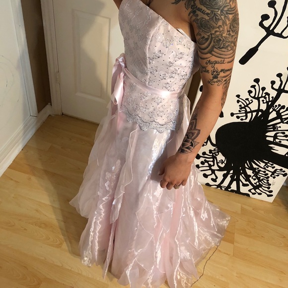 Pink Jessica McClintock formal dress- size 3/4 - Picture 5 of 8