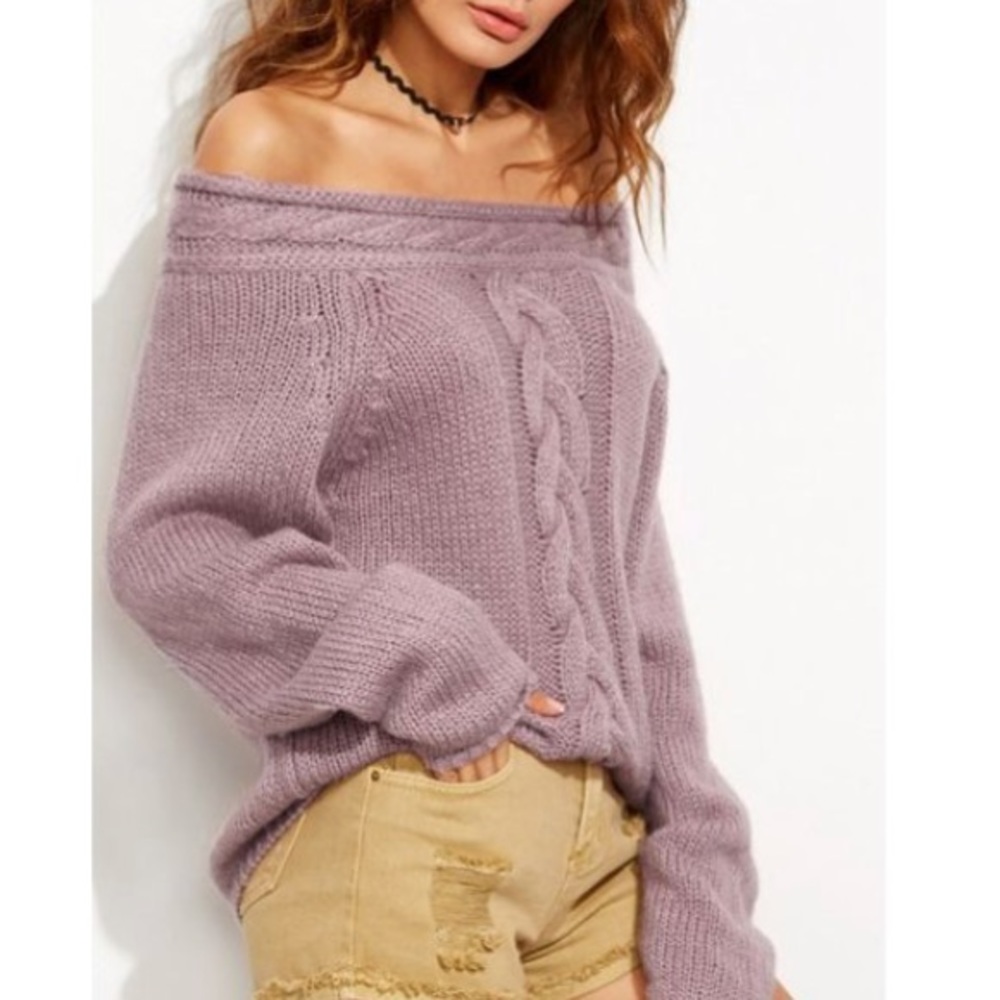 Chunky Knit Sweater - MAUVE - Picture 3 of 5