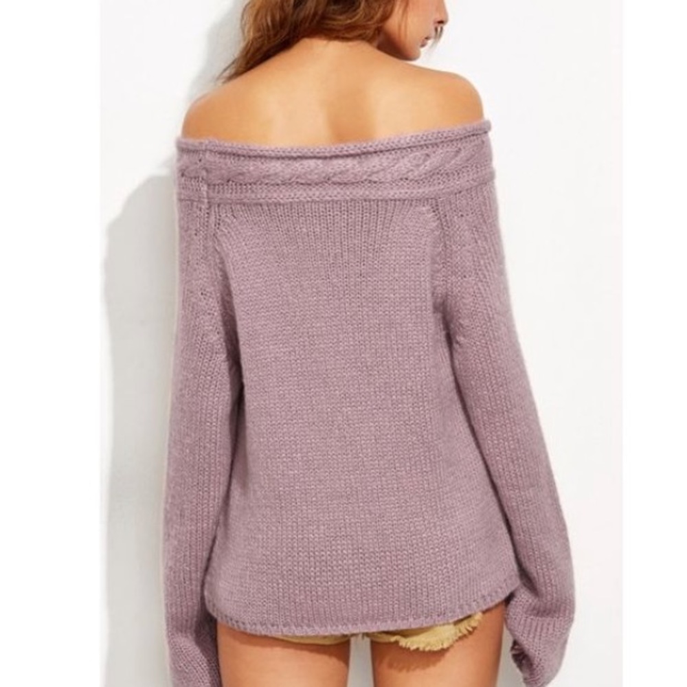 Chunky Knit Sweater - MAUVE - Picture 5 of 5