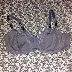 Gray lace unpaddeds bra