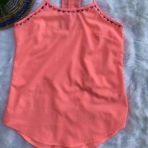Lulumari Orange Embroidered Tank
