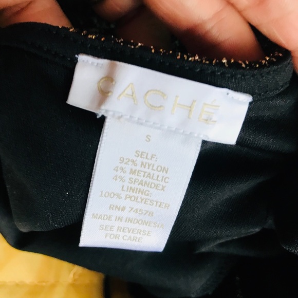 Cache’ Metallic Black and Gold Long Sleeve Top - Picture 8 of 8