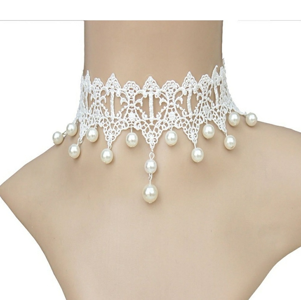 Acxico® White Pure Beautiful Gothic Pearl Bridal W