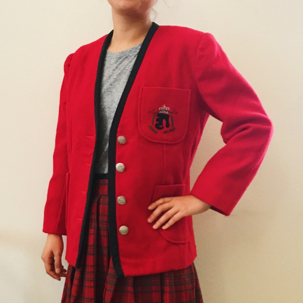 Vintage Oversized Collarless Blazer