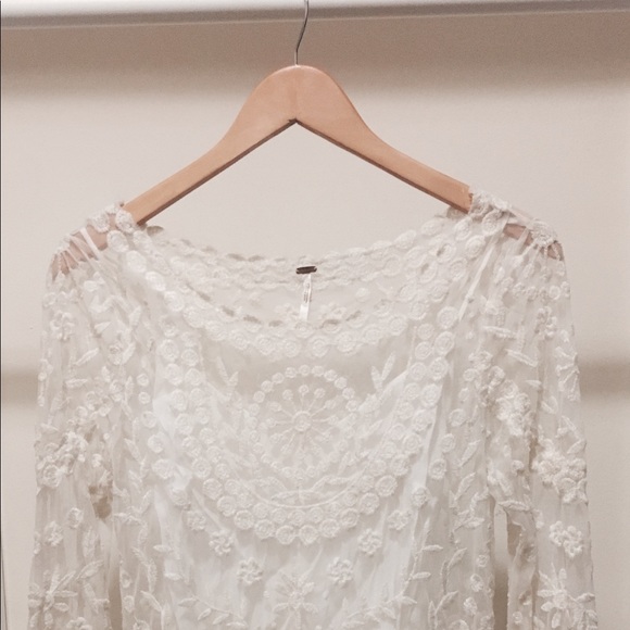 Free People Long Sleeve Embroidered Lace Dress - Picture 2 of 4