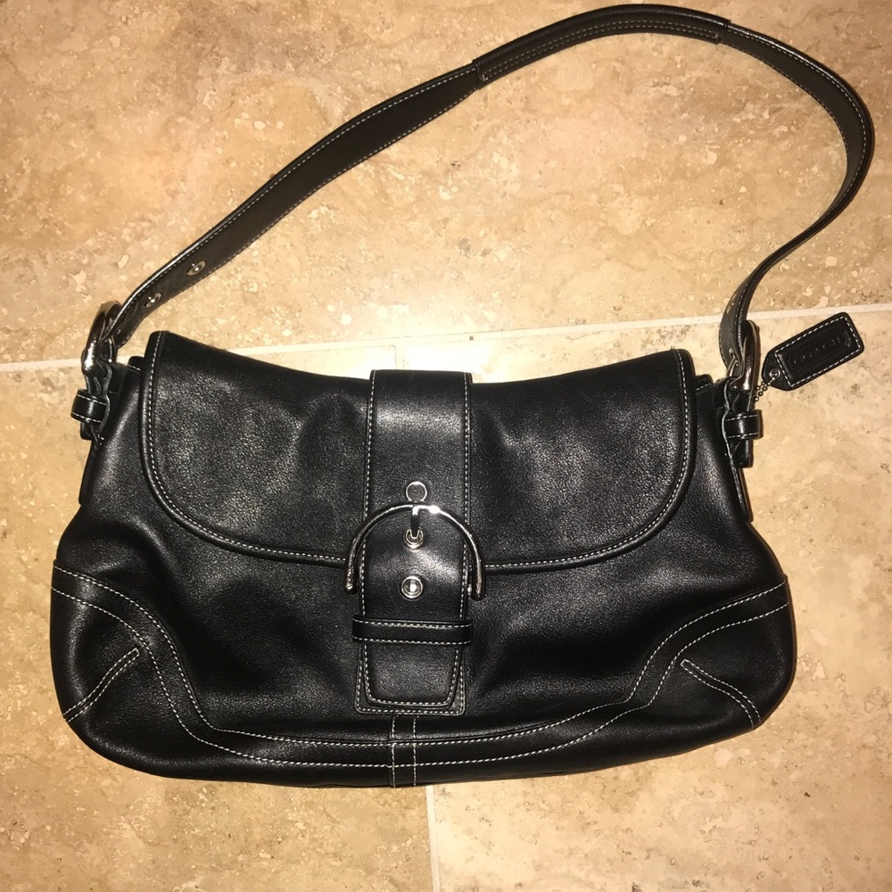 Small black leather Coach bag - great condition!