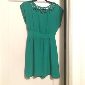 green lattice dress (great for holiday parties)