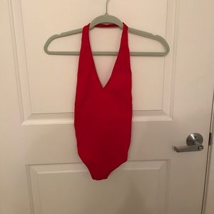 Red American Apparel body suit