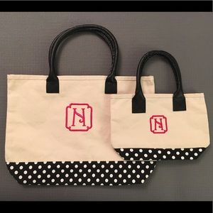 Monogrammed N Tote Bag Set. NWOT