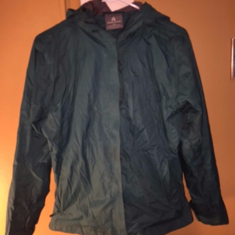 Sierra Designs turquoise waterproof rain jacket