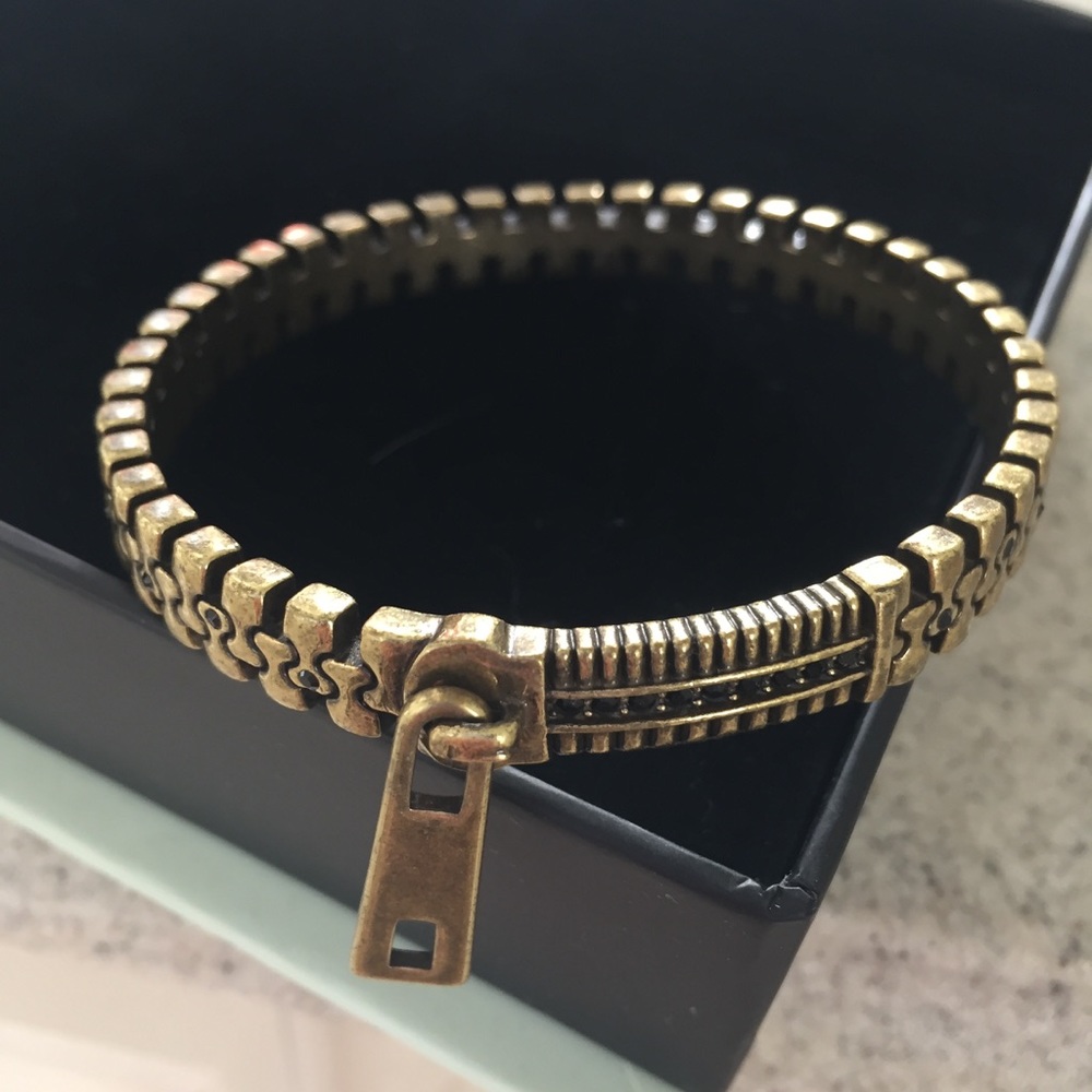 Jewelmint Bronze Zip Bracelet