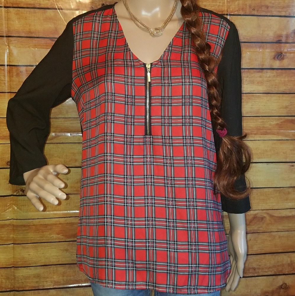 Express plaid top