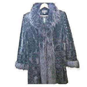 MIXIT Women’s Black Velvet/ Faux Fur Coat