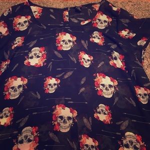 💀 print sheer top