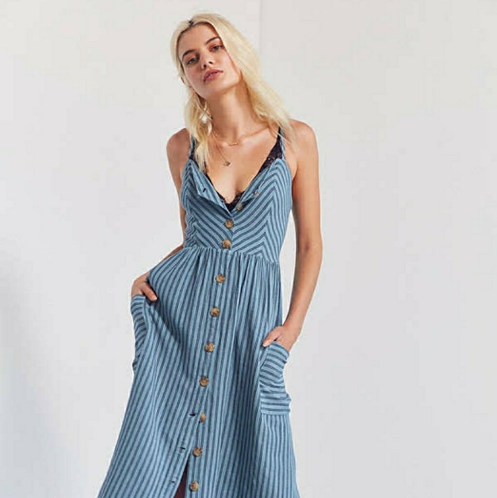 Cooperative Urban Outfitters Blue Striped Dress