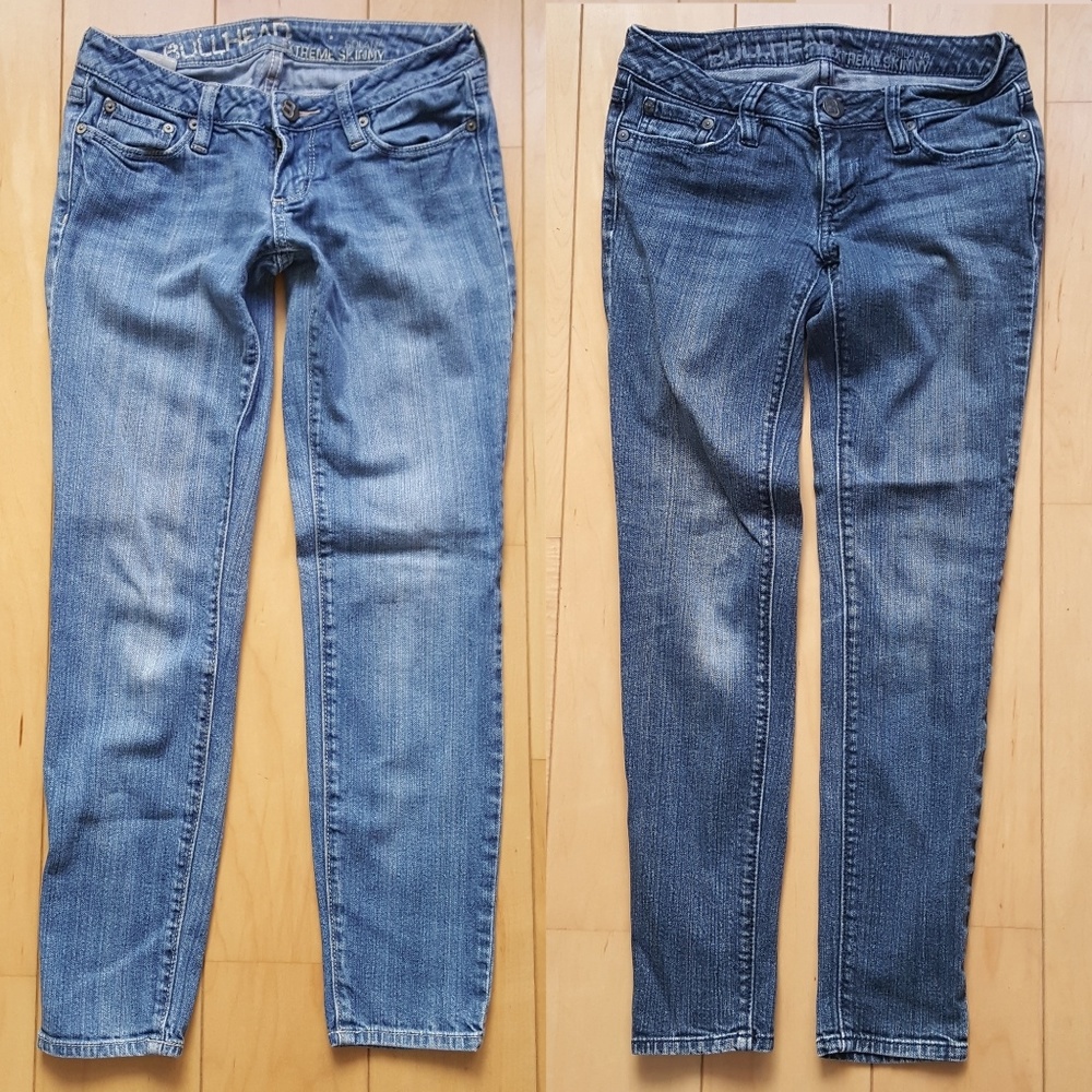 2 pairs Bullhead Solana Extreme Skinny Jeans 0S