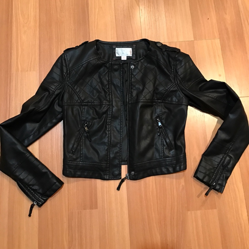Black leather jacket