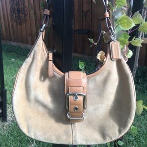 Coach bag style#7559 Suede & Leather BT/EUC