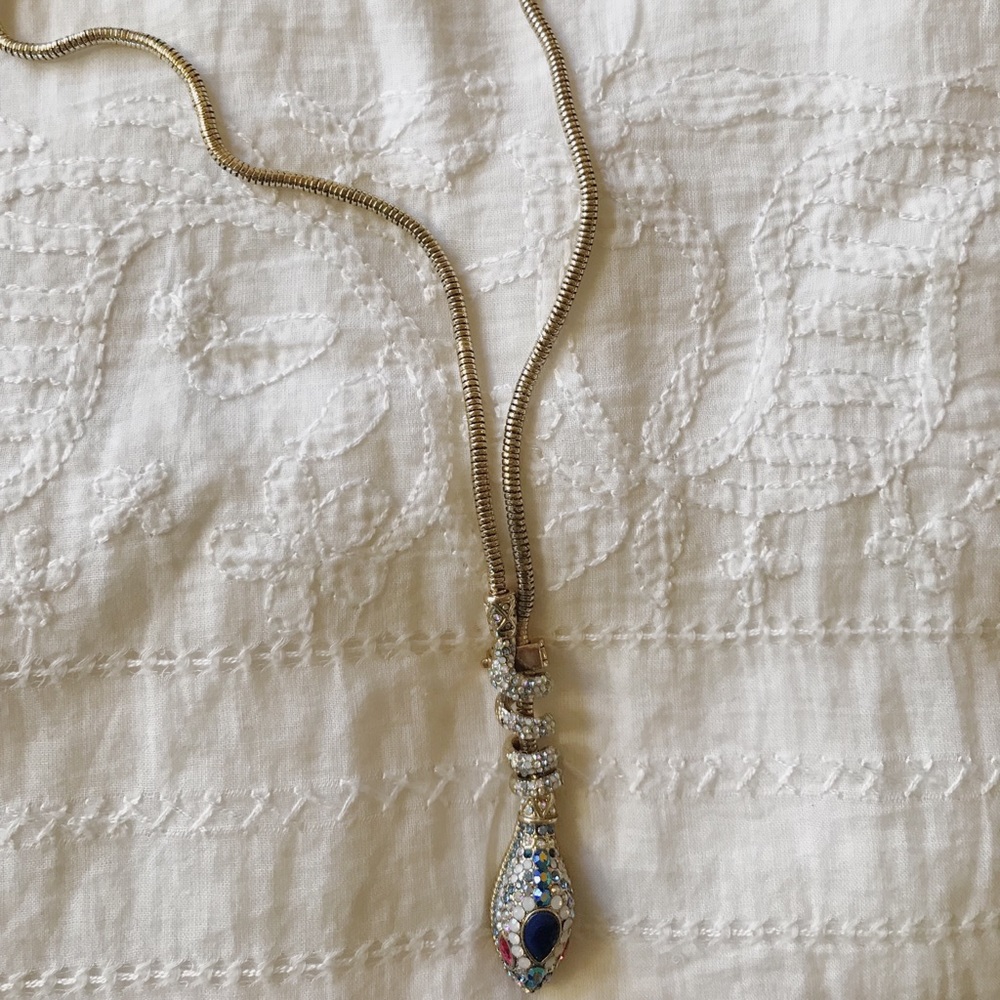 Betsey Johnson Multicolor Pavè Snake Necklace