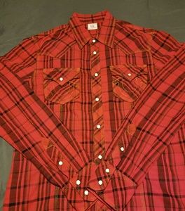 TRUE RELIGION RED FLANNEL SHIRT
