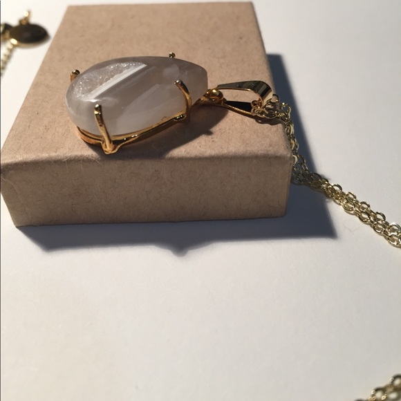 Druzy Agate 24k Gold Necklace - Picture 2 of 3